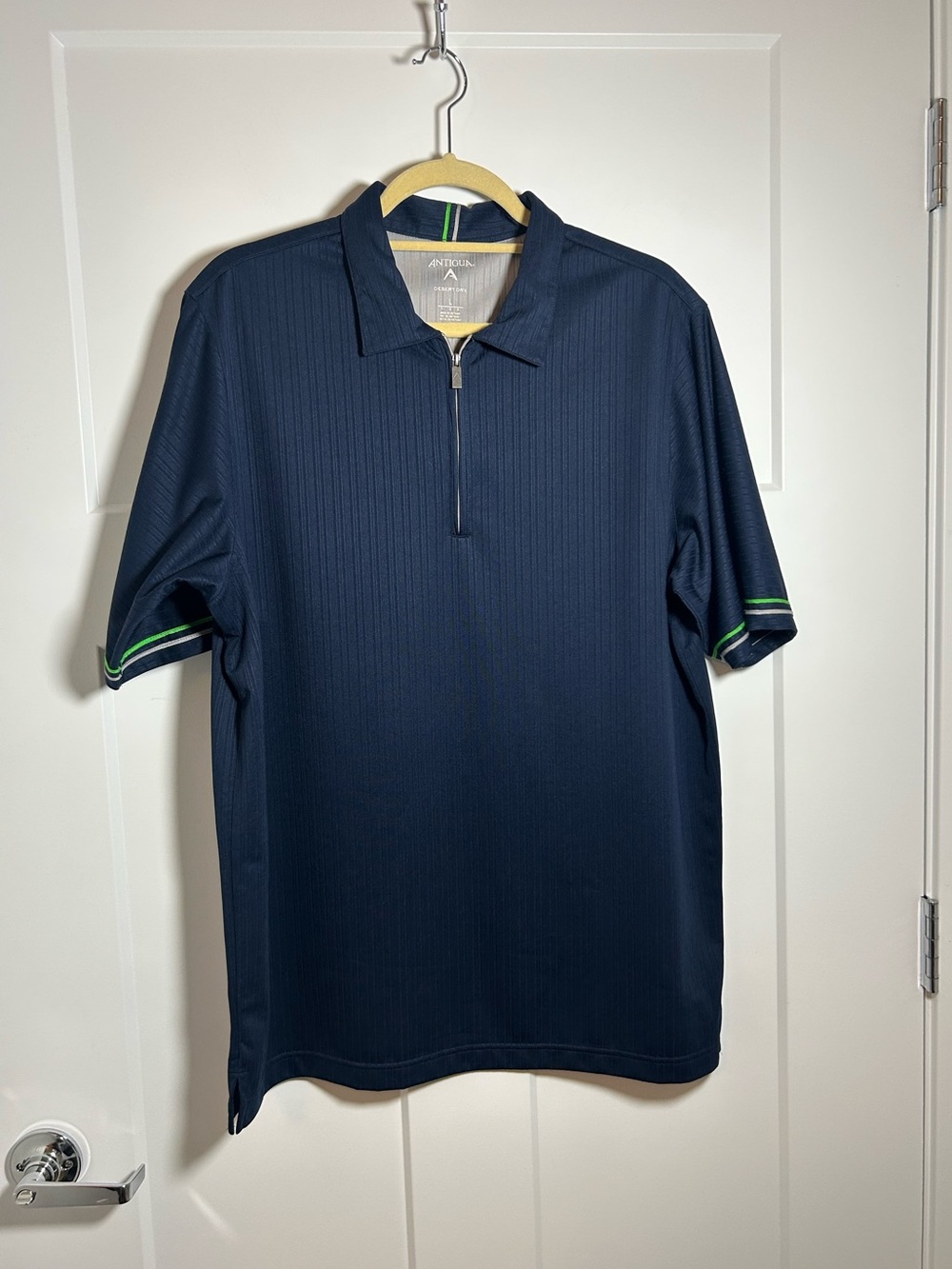 Antigua golf shirt navy blue zip